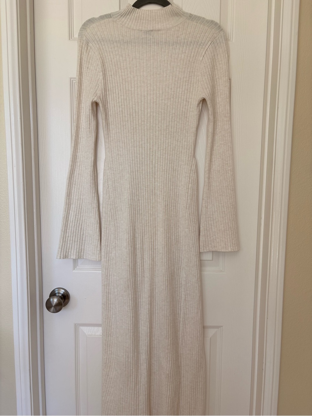 A New Day Oatmeal Ribbed Knit Long Sleeve Maxi Dress M